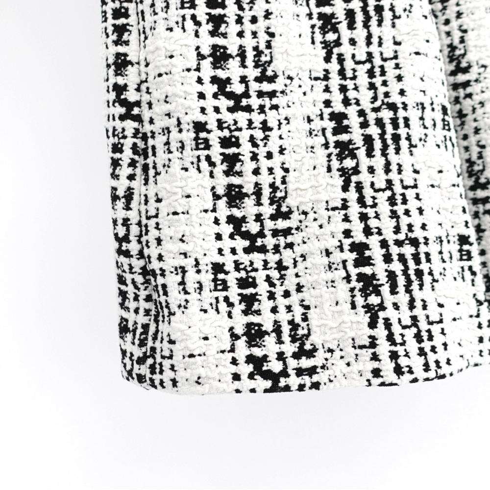 NWT Anna Sui Monochrome Pleated Tweed Mini Skirt Black White 8 - Picture 8 of 12